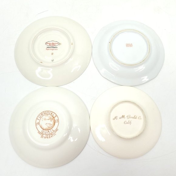 4 Demitasse Mini Cup and Saucer Sets Tea Cups Floral Colonial Quail Vintage - Picture 11 of 13
